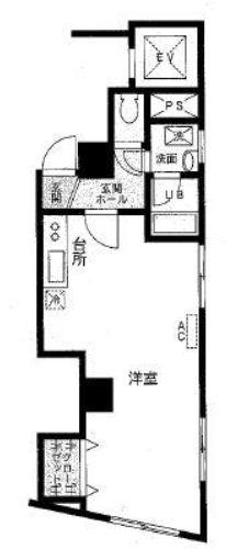 宝恵マンション(ワンルーム/3階)の間取り写真