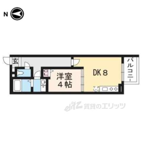パークハウス桂川(1LDK/2階)の間取り写真