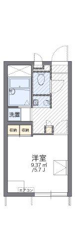 レオパレスセーヌ(1K/1階)の間取り写真