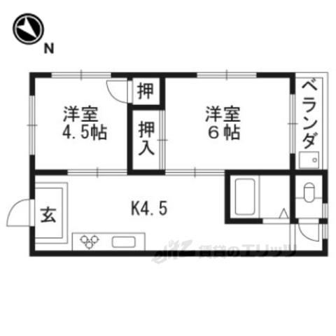 正田マンション野村2(2DK/2階)の間取り写真