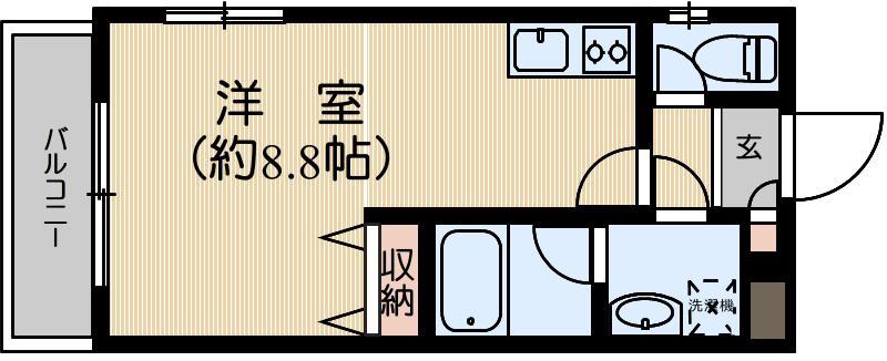 パーシモン千石(ワンルーム/5階)の間取り写真