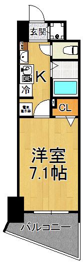 エコロジー宝塚レジデンス(1K/2階)の間取り写真