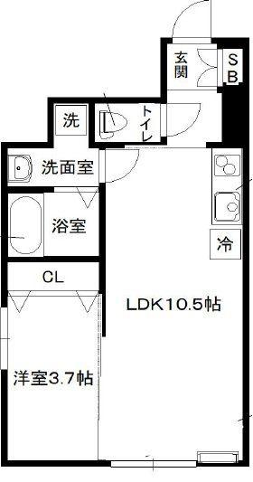 セレーノ(1LDK/1階)の間取り写真