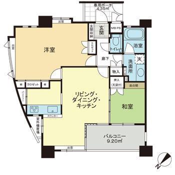 ライオンズ泉崎マークヒルズ(2LDK/7階)の間取り写真
