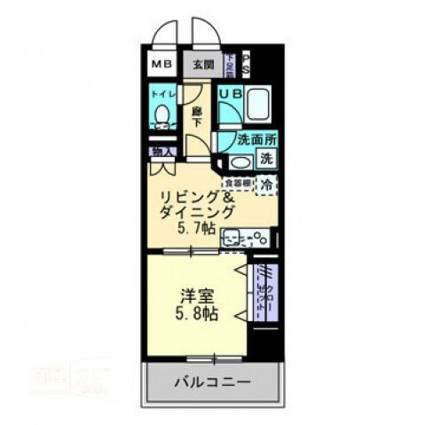 エルドラード常磐町(1DK/4階)の間取り写真