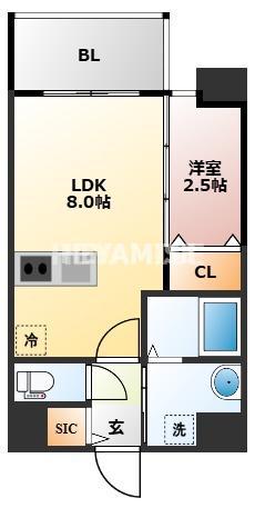 MODERN PALAZZO 長崎 CENTRAL(1LDK/9階)の間取り写真