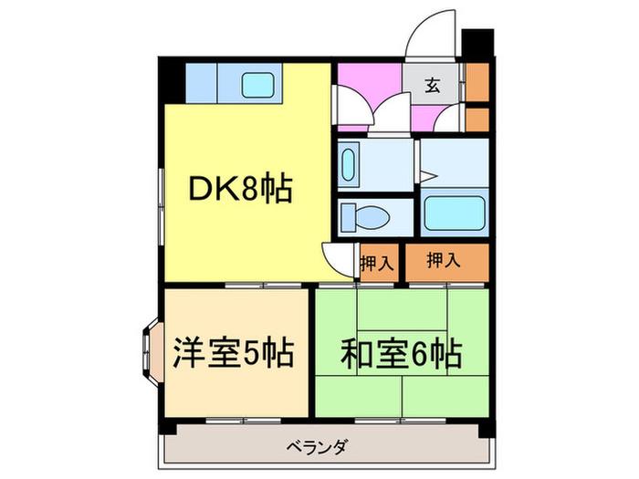 ハイツ・ノヴァ(2DK/3階)の間取り写真