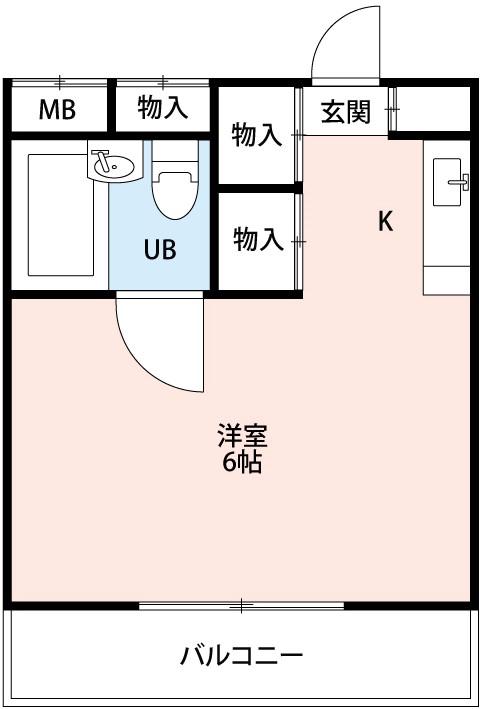 サンメイツ(ワンルーム/1階)の間取り写真