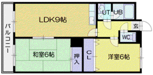 エルコート(2DK/3階)の間取り写真