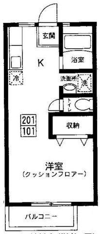 PARK中原(ワンルーム/1階)の間取り写真