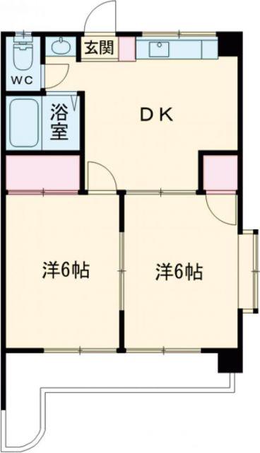 M&P‐III(2DK/5階)の間取り写真