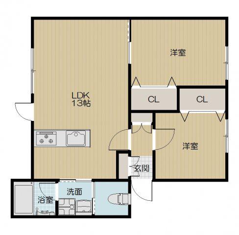 津乃峰マンション(2LDK/3階)の間取り写真