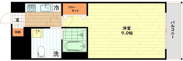 CASSIA十三(1K/6階)の間取り写真