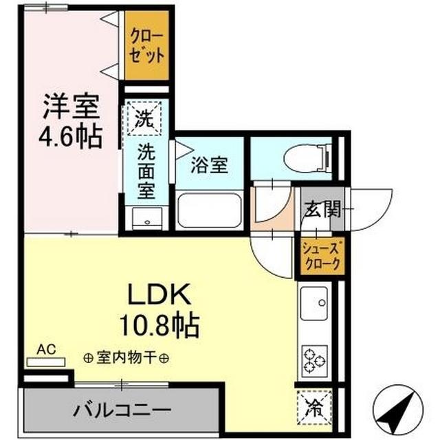 セレーナ東鷹匠(1LDK/2階)の間取り写真