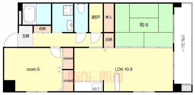 プランドールヤヘイ(2SLDK/2階)の間取り写真