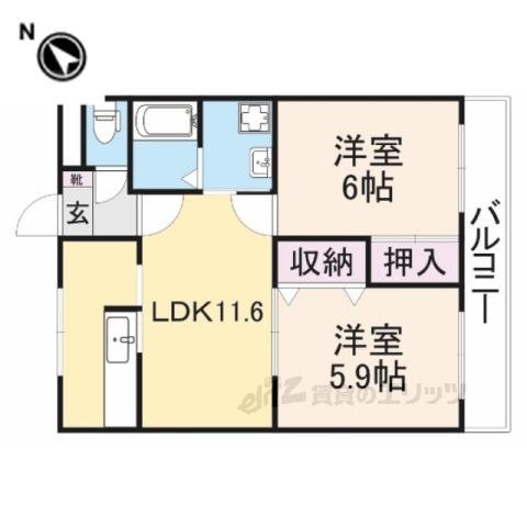 レジェンド(2LDK/2階)の間取り写真