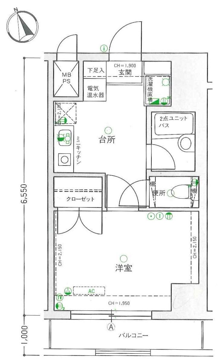 レクセル長岡(1K/3階)の間取り写真