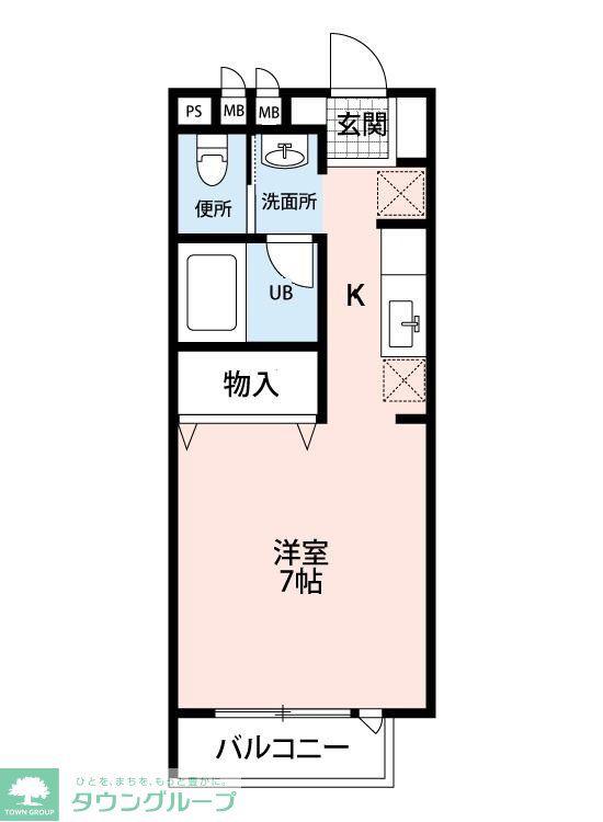ラフィーネ(ワンルーム/2階)の間取り写真