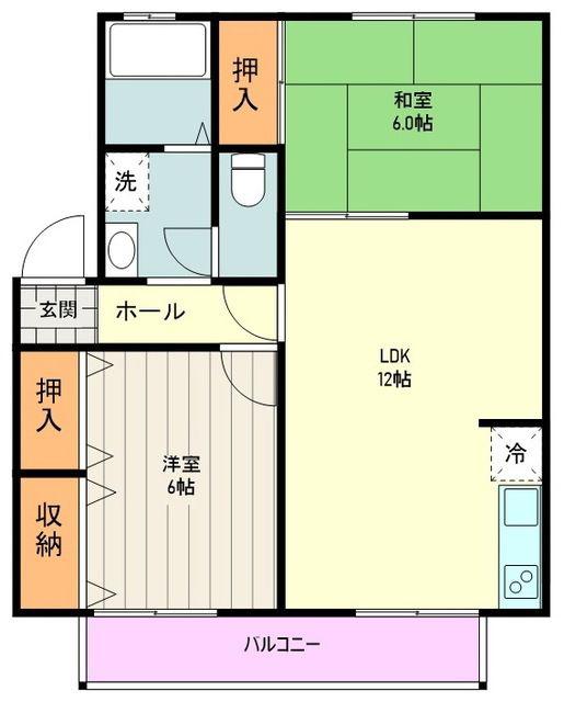 ストークハウス(2LDK/2階)の間取り写真