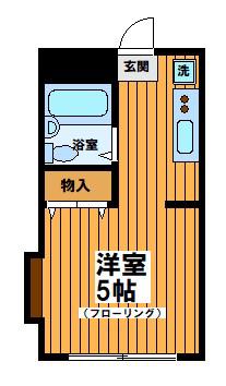 トップヒルズ上原(ワンルーム/2階)の間取り写真