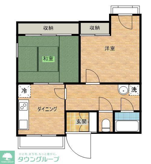 コーポあらい(2DK/2階)の間取り写真