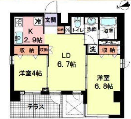 グランシャリオ(2LDK/1階)の間取り写真