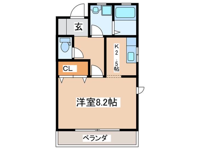 ＪＲ相模線 香川駅(神奈川) 徒歩4分 2階建 築21年(1K/1階)の間取り写真