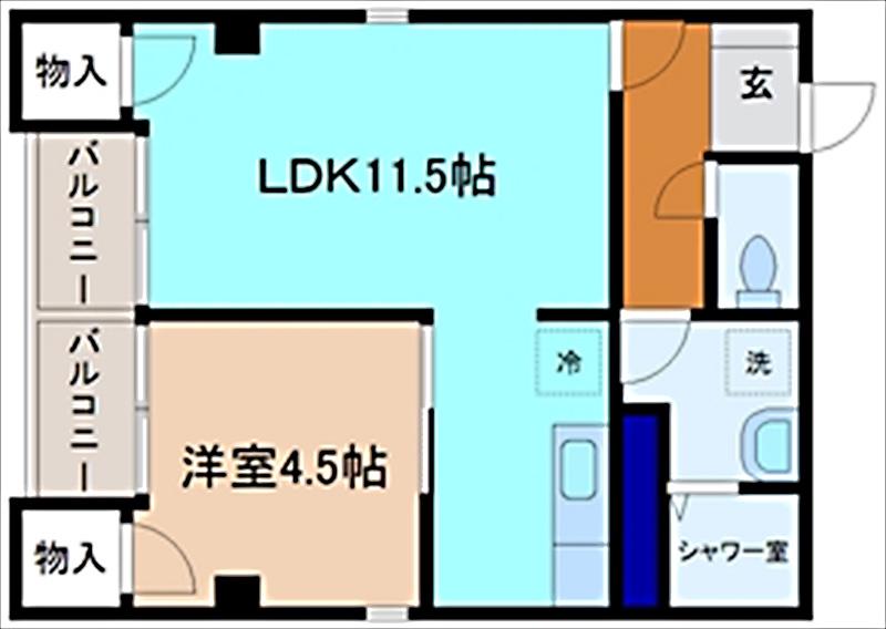 アクエリアス(1LDK/3階)の間取り写真