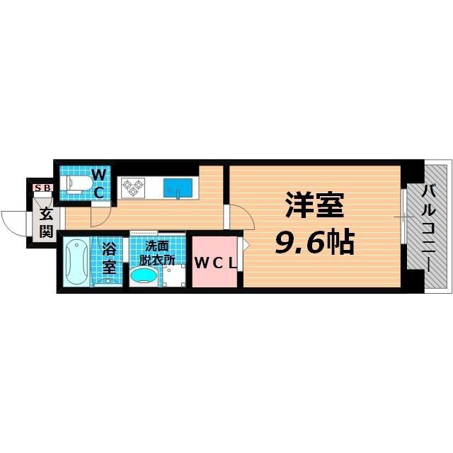 京橋イーストガーデン(1K/2階)の間取り写真