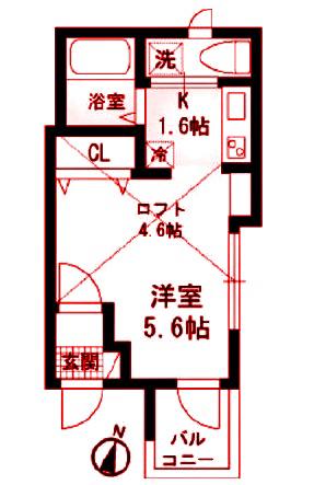 ウィエィユリビエール(1K/3階)の間取り写真