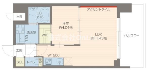 プレジオ城東(1LDK/12階)の間取り写真