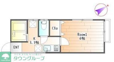 OHANA TERRACE(1K/1階)の間取り写真
