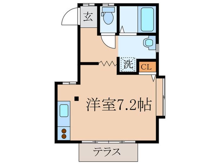 ジャルダン(ワンルーム/1階)の間取り写真
