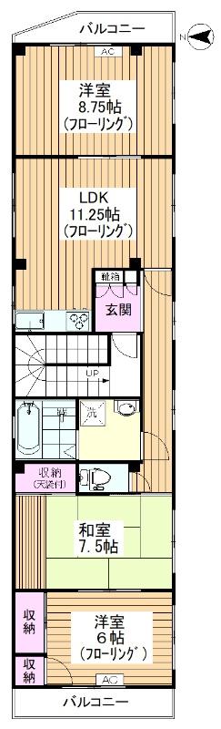 澤崎ビル(3LDK/3階)の間取り写真