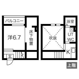 KANDOOMA(1K/2階)の間取り写真
