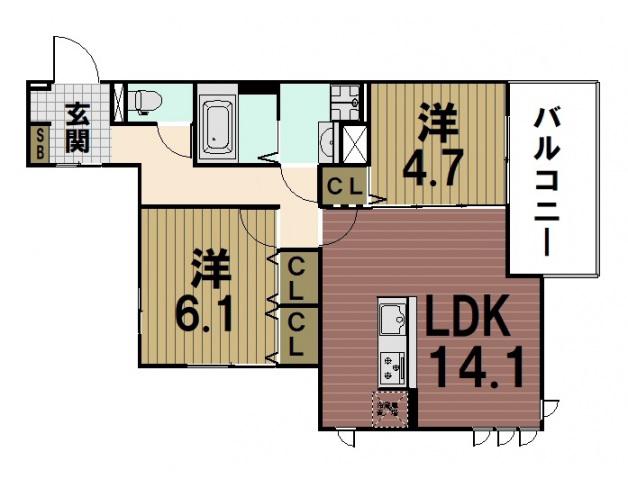 アプト・プラン(2LDK/2階)の間取り写真