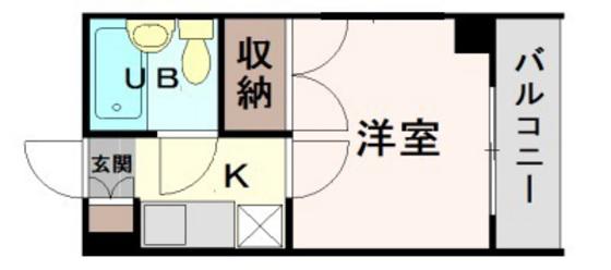 CALM楠木参番館(1K/1階)の間取り写真