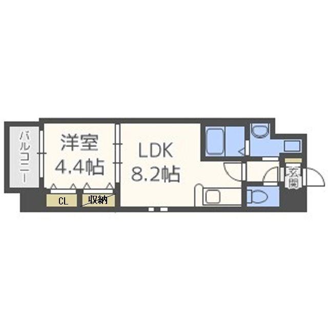 アーバネックス梅田東(1LDK/5階)の間取り写真