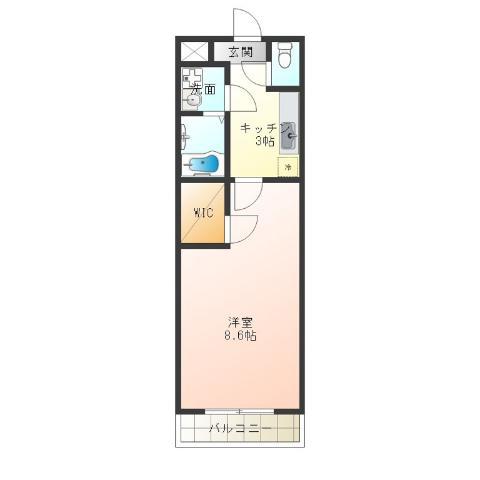 セレーナ住之江I番館(1K/2階)の間取り写真