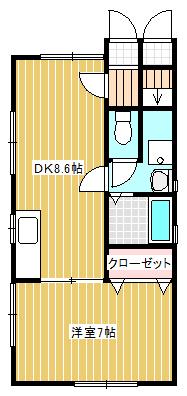 MKハウス(1DK/1階)の間取り写真