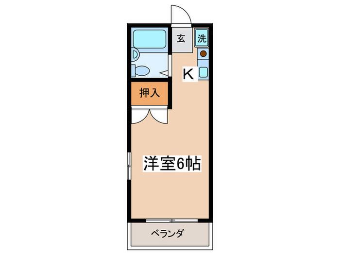 ビューグリーン(1K/1階)の間取り写真