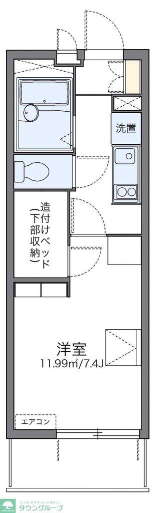 レオパレスシエル(1K/4階)の間取り写真