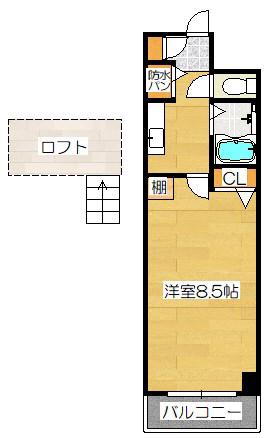 パークコート太宰府(1K/6階)の間取り写真