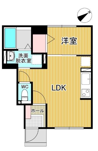 トレゾール土樋(1LDK/1階)の間取り写真