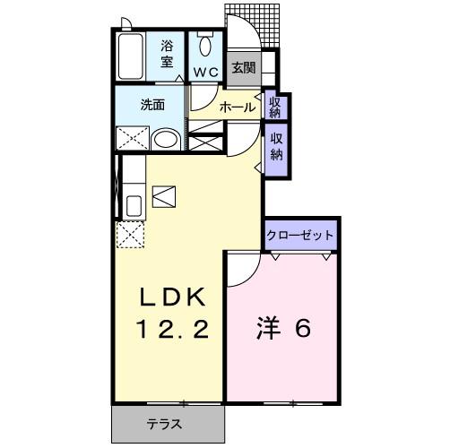 アバンツァートA(1LDK/1階)の間取り写真