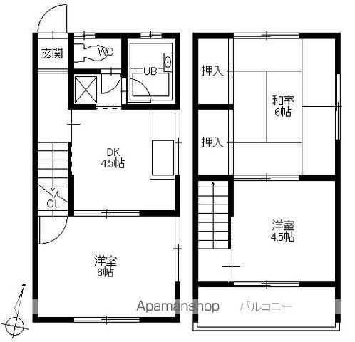 コーポ松岡AB(3K/1階)の間取り写真