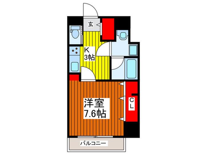 EMALIA新都心(1K/9階)の間取り写真