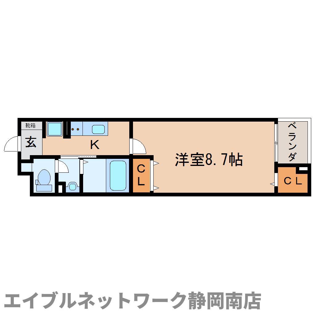 モデラート(1K/4階)の間取り写真
