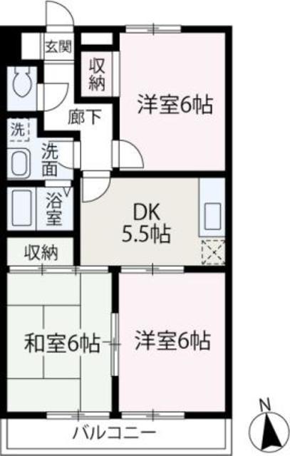 エントピア・ナミマ(1DK/3階)の間取り写真