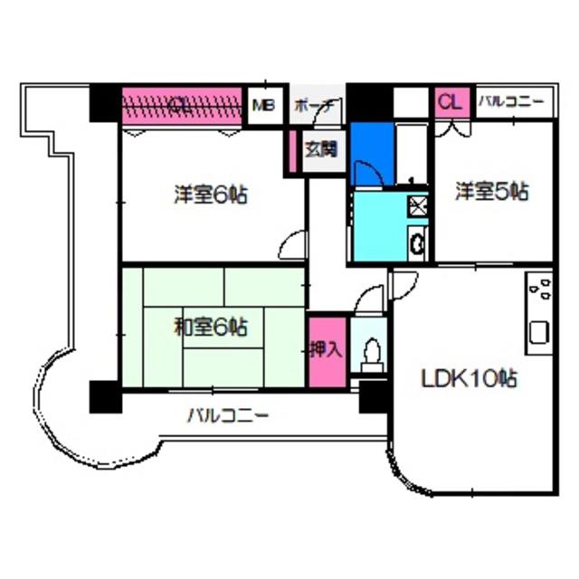 アネックス六兵衛(3LDK/2階)の間取り写真